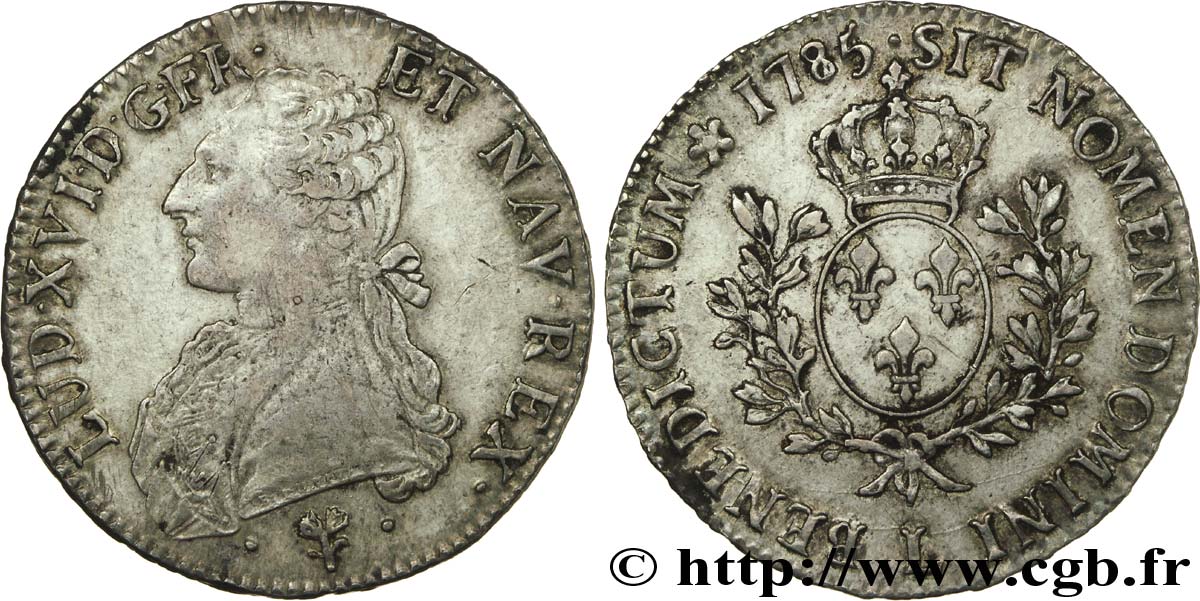 LOUIS XVI Écu aux branches d olivier 1785 Bayonne MBC