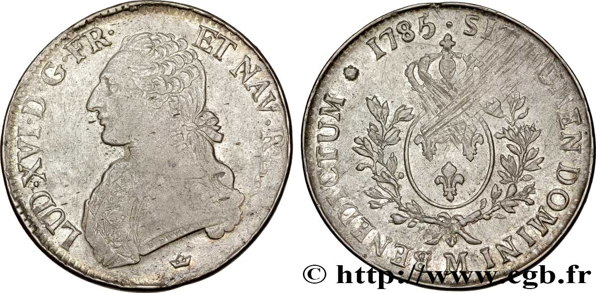 LOUIS XVI Écu aux branches d&nbsp;olivier 1785 Toulouse TTB