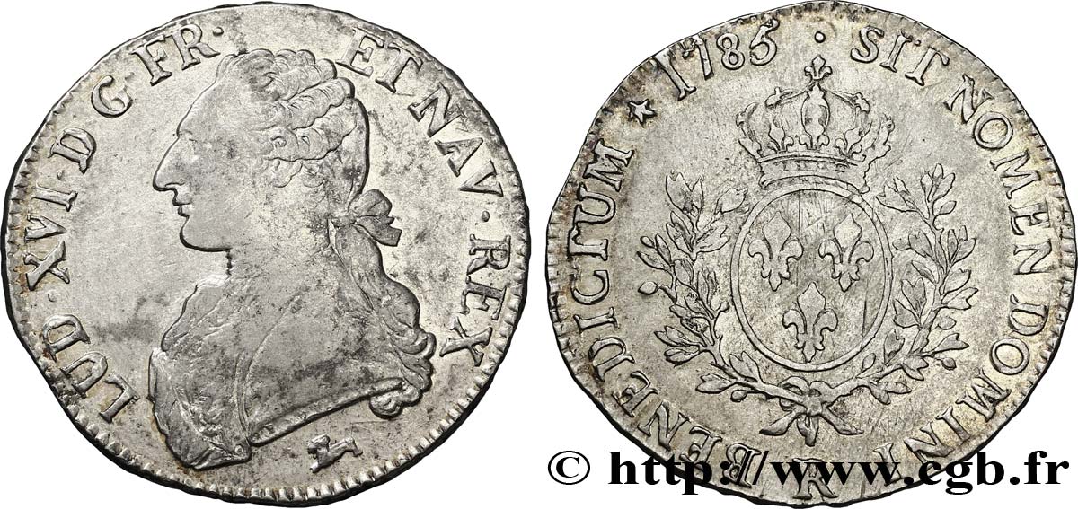 LOUIS XVI Écu aux branches d&nbsp;olivier 1785 Orléans TTB