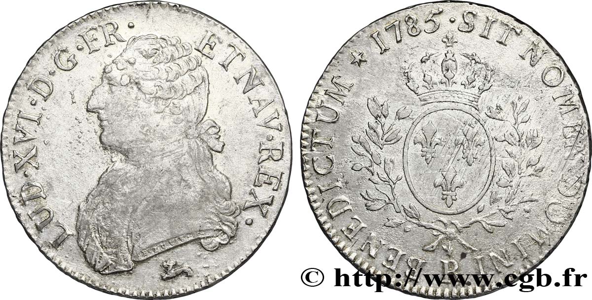 LOUIS XVI Écu aux branches d&nbsp;olivier 1785 Orléans TTB