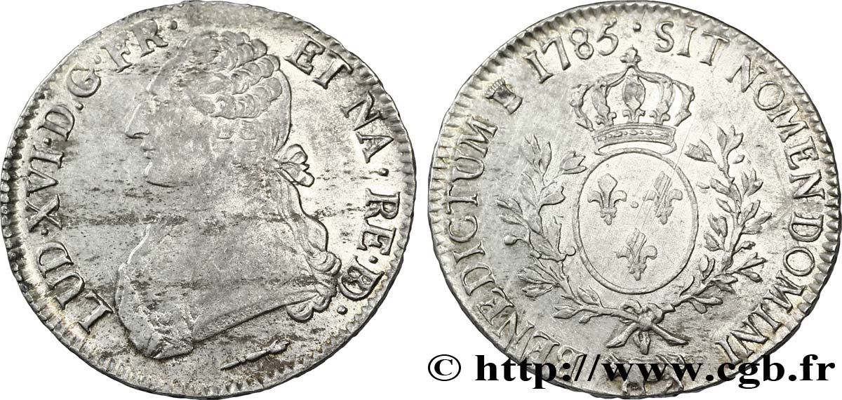 LOUIS XVI Écu aux branches d olivier 1785 Pau TTB+