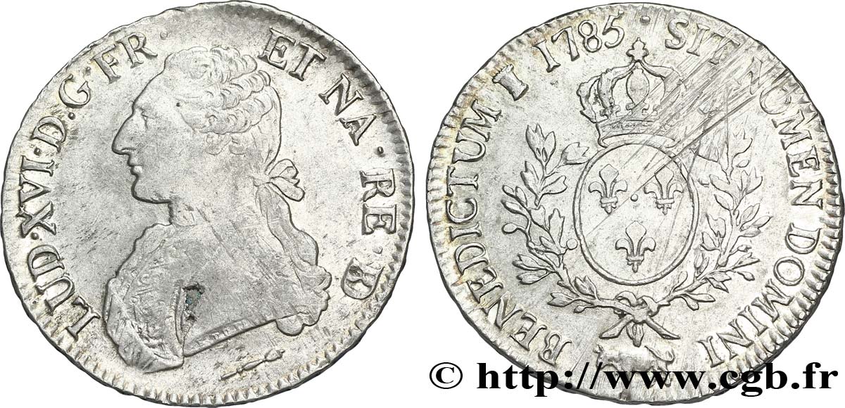 LOUIS XVI Écu aux branches d olivier 1785 Pau AU