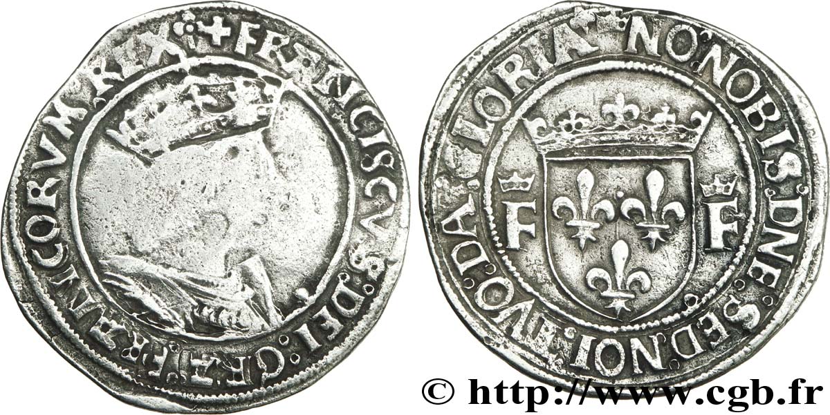 FRANÇOIS IER LE RESTAURATEUR DES LETTRES Teston, 13e type n.d. Lyon TB/TTB
