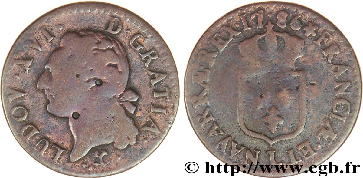 LOUIS XVI Demi-sol dit &nbsp;à l&nbsp;écu&nbsp; 1786 Bayonne AB