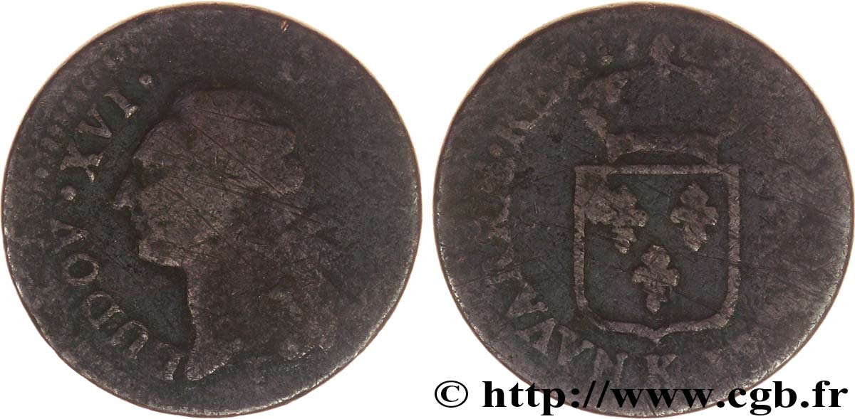 LOUIS XVI Sol dit  à l écu  1789 Bordeaux AB