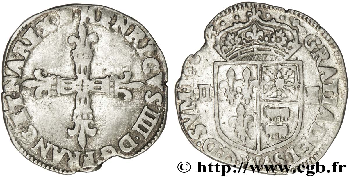 HENRI IV LE GRAND Quart d&nbsp;écu de Béarn n.d. Morlaàs TTB