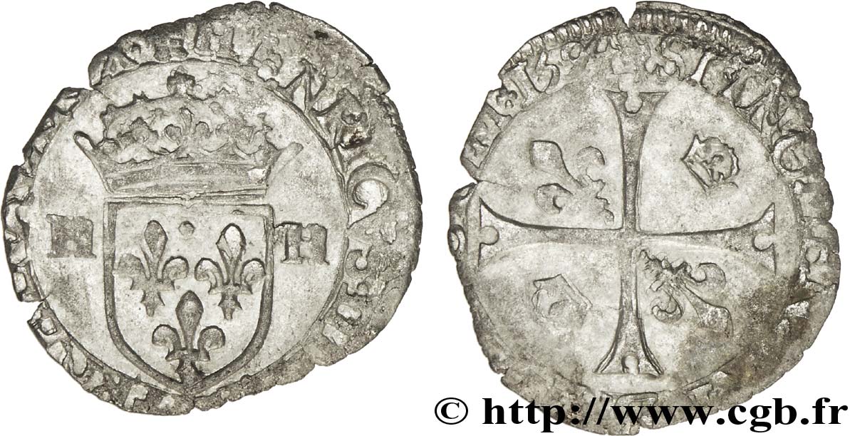 HENRI IV LE GRAND Douzain aux deux H, 2e type 1594 La Rochelle TTB/TB+