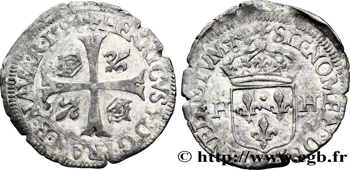HENRI IV LE GRAND Douzain aux deux H, 3e type 1594 Bayonne TTB