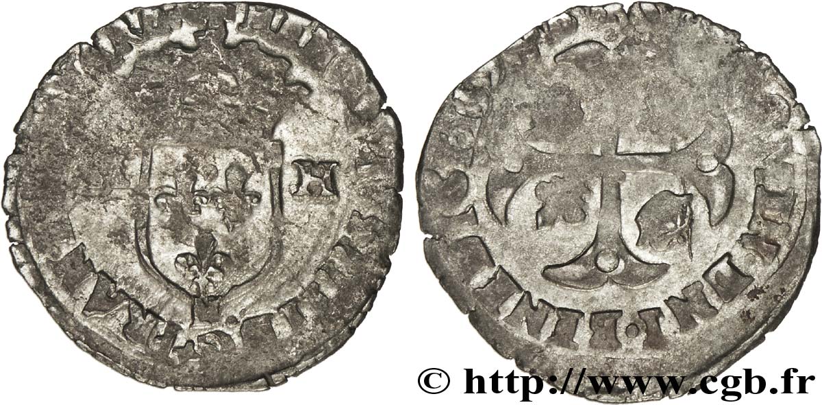 HENRI IV LE GRAND Douzain aux deux H, 2e type 1594 Montpellier TB