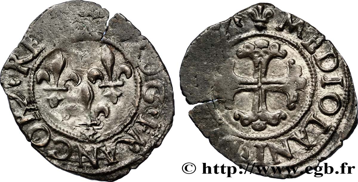 ITALY - DUCHY OF MILAN - LOUIS XII Trillina ou 3 denari n.d. Milan MBC