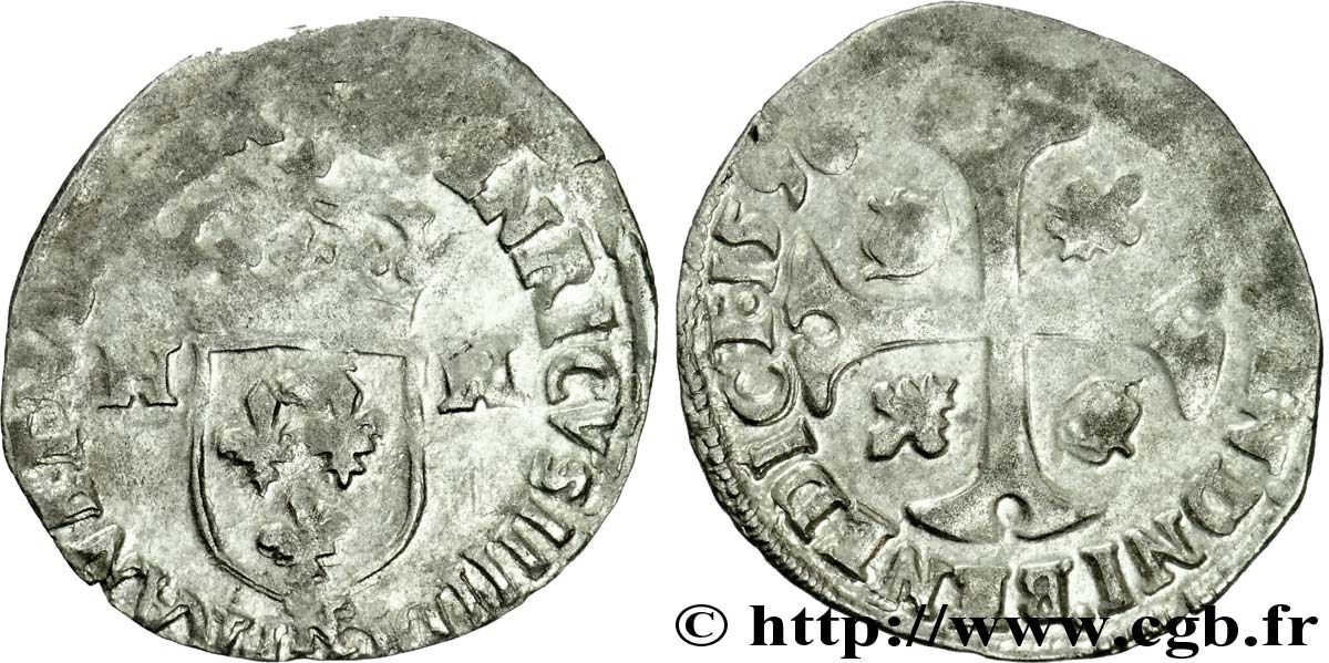 HENRI IV LE GRAND Douzain aux deux H, 2e type 1596 Montpellier TB+