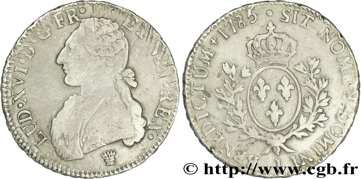 LOUIS XVI Écu aux branches d&nbsp;olivier 1785 Limoges fSS
