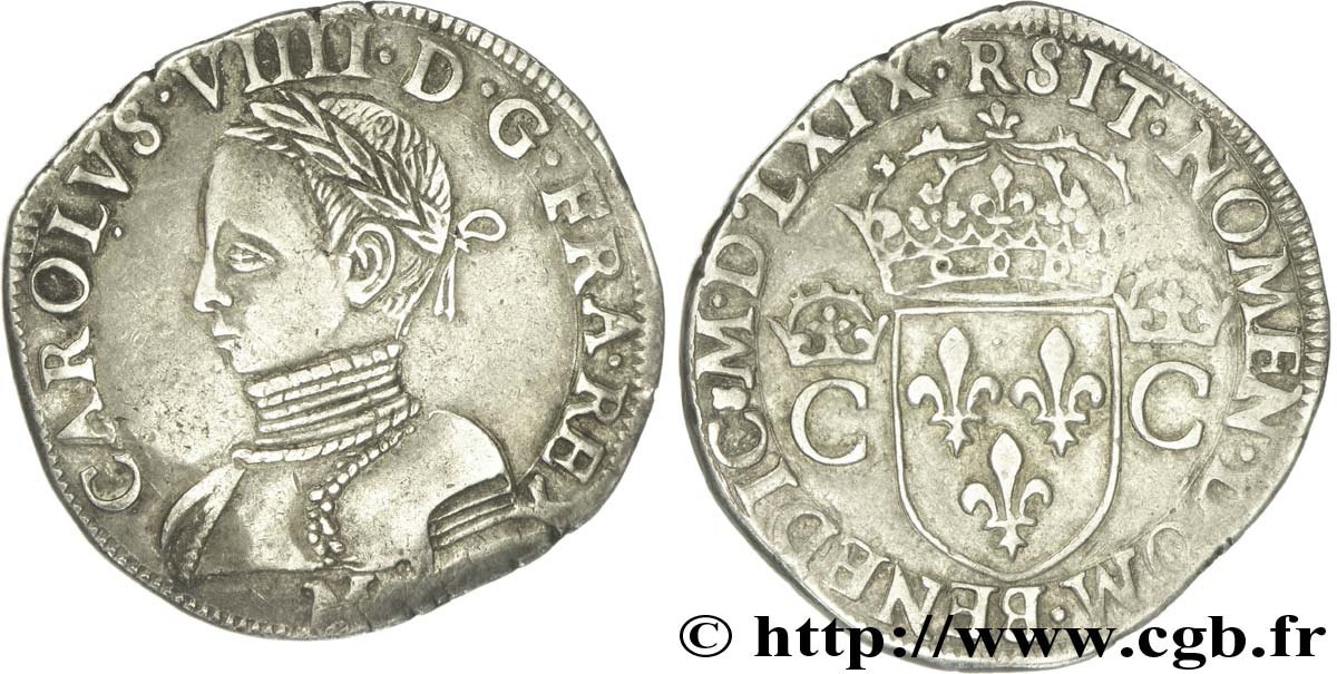 CHARLES IX Teston, 2e type 1569 Toulouse TTB+