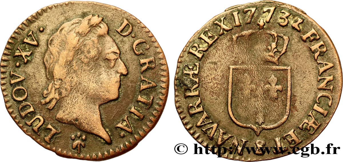 LOUIS XV DIT LE BIEN AIMÉ Demi-sol dit “à la vieille tête” 1773 Reims TTB