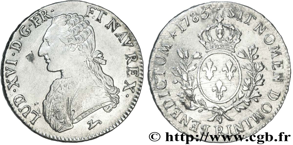 LOUIS XVI Écu aux branches d&nbsp;olivier 1785 Orléans XF