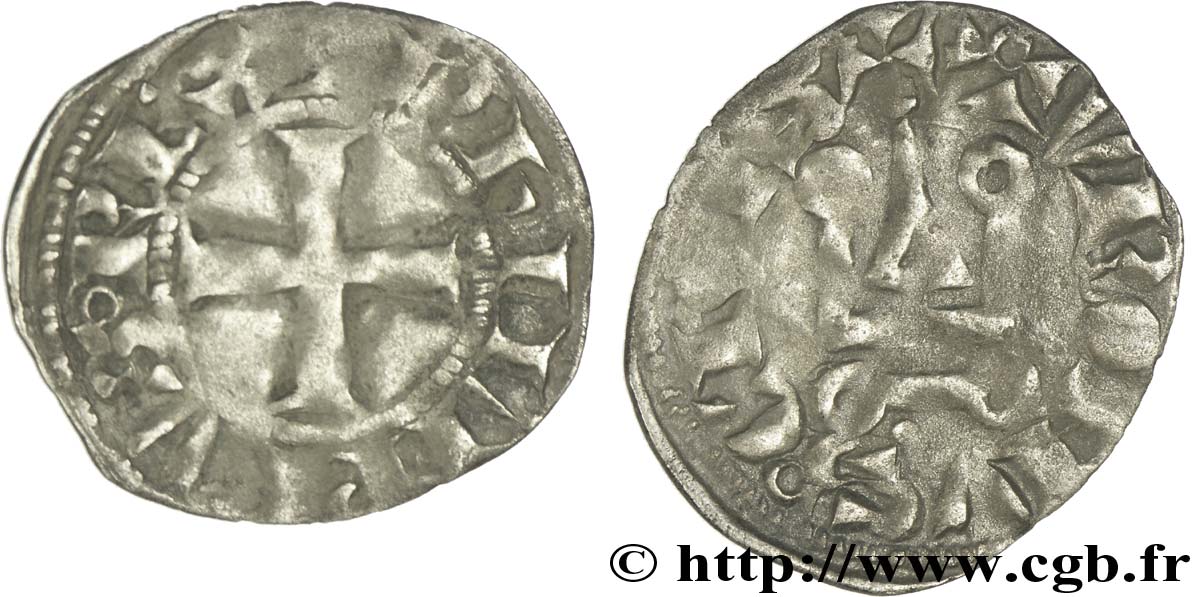 PHILIPPE VI DE VALOIS Denier tournois n.d.  TB+