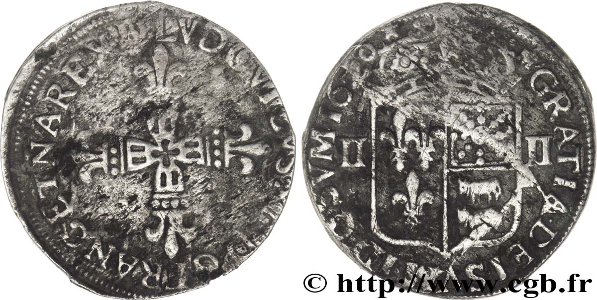 LOUIS XIII  Quart d écu de Béarn 1620 Pau ou Morlaàs MB