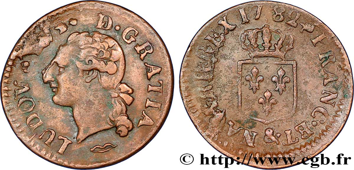 LOUIS XVI Liard dit “à l écu” 1782 Aix-en-Provence TB+/TB