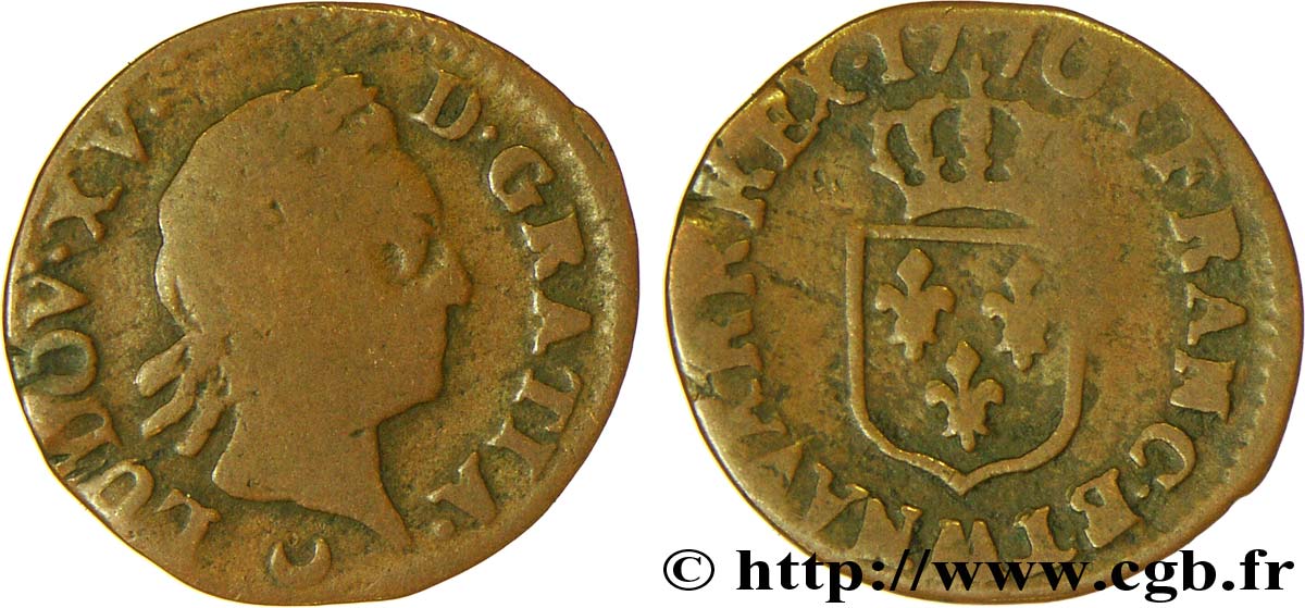 Il Aime Bien Etre Le Clochard Du Coin LOUIS XV DIT LE BIEN AIMÉ Liard dit "à la vieille tête" 1770 Metz bry