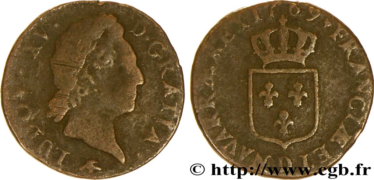 LOUIS XV DIT LE BIEN AIMÉ Demi-sol dit  à la vieille tête  1769 Lyon B/B+