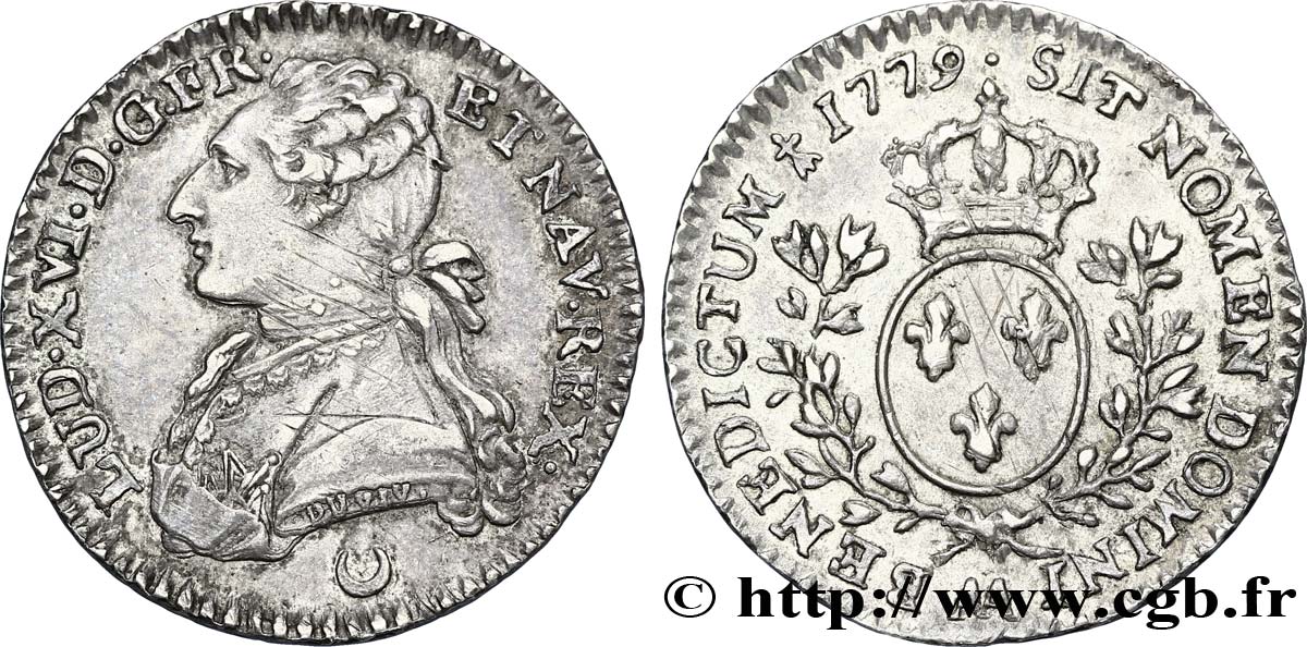 LOUIS XVI Dixième d&nbsp;écu aux branches d&nbsp;olivier 1779 Metz TTB+