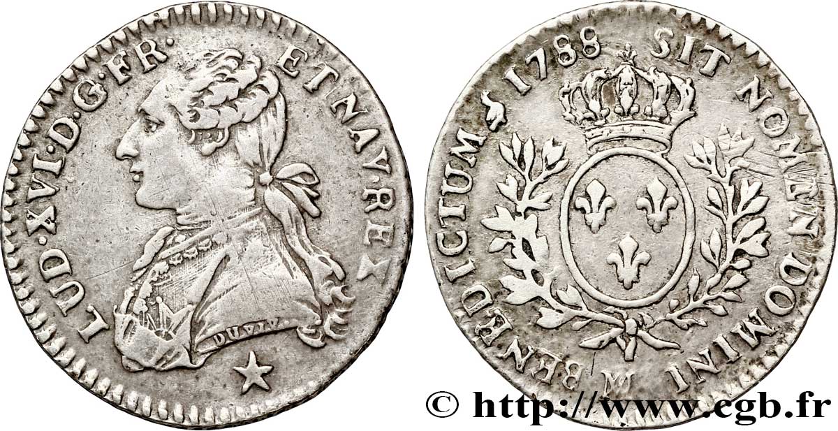 LOUIS XVI Dixième d&nbsp;écu aux branches d&nbsp;olivier 1788 Marseille TTB