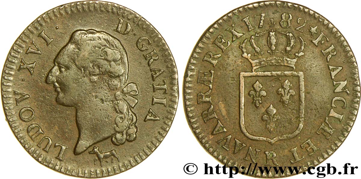 LOUIS XVI Sol dit  à l écu  1782 Orléans TTB
