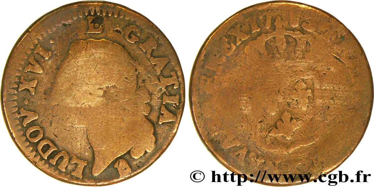 LOUIS XVI Sol dit  à l écu  1783 Bordeaux B/AB