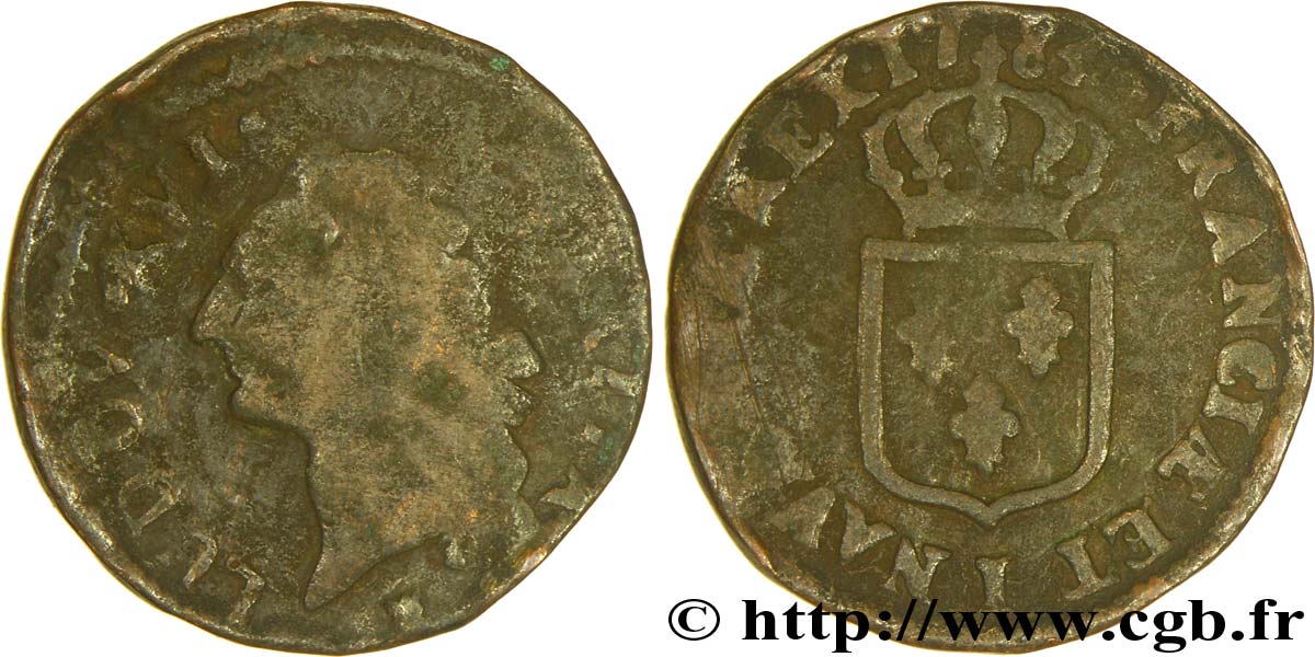 LOUIS XVI Sol dit “à l écu” 1784 Limoges AB/B+