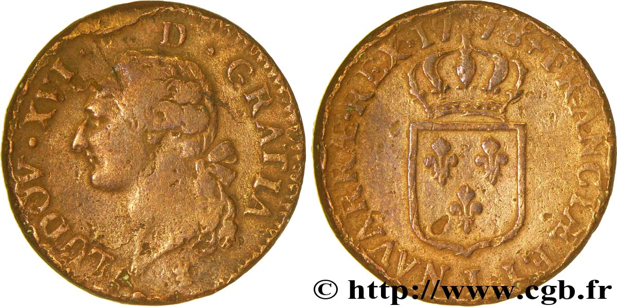 LOUIS XVI Sol dit “à l écu” 1778 Limoges B+