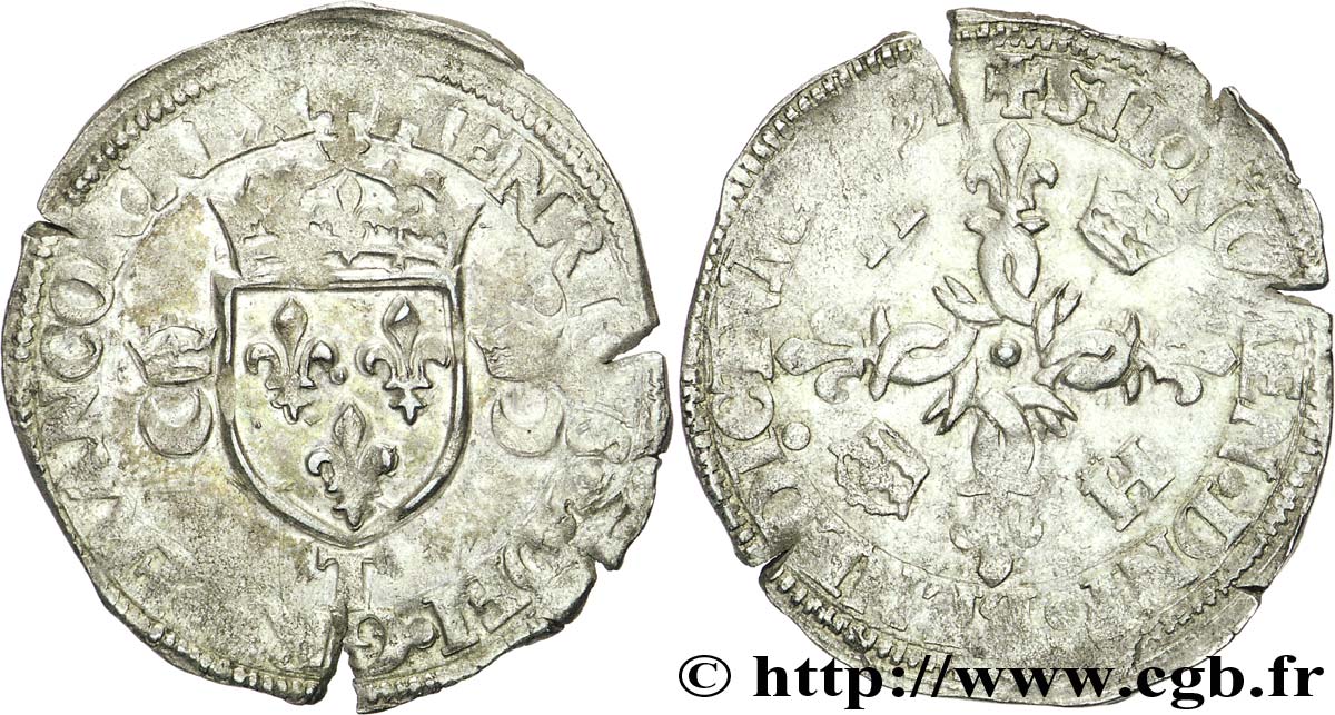 HENRI II Douzain aux croissants 1551 Nantes TB+