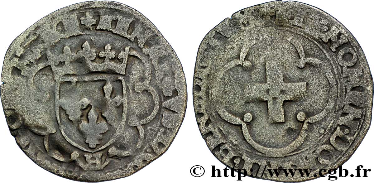 HENRI II Douzain à la croisette n.d. La Rochelle TB