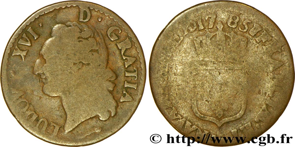 LOUIS XVI Demi-sol dit &nbsp;à l&nbsp;écu&nbsp; de Béarn 1785 Pau B/AB