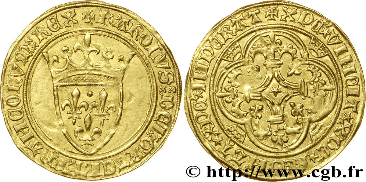 CHARLES VI LE FOU OU LE BIEN AIMÉ Écu d&nbsp;or à la couronne n.d. Paris TTB+