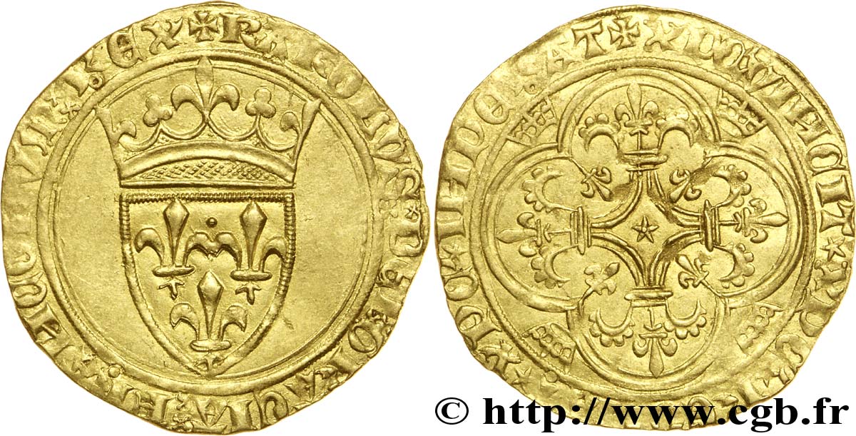 CHARLES VI LE FOU OU LE BIEN AIMÉ Écu d&nbsp;or à la couronne n.d. Paris TTB+