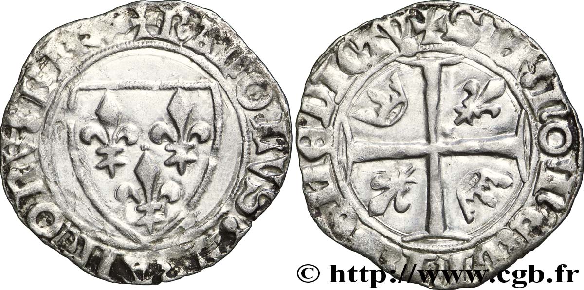 CHARLES VI LE FOU OU LE BIEN AIMÉ Blanc dit  guénar  n.d. Saint-Lô TTB