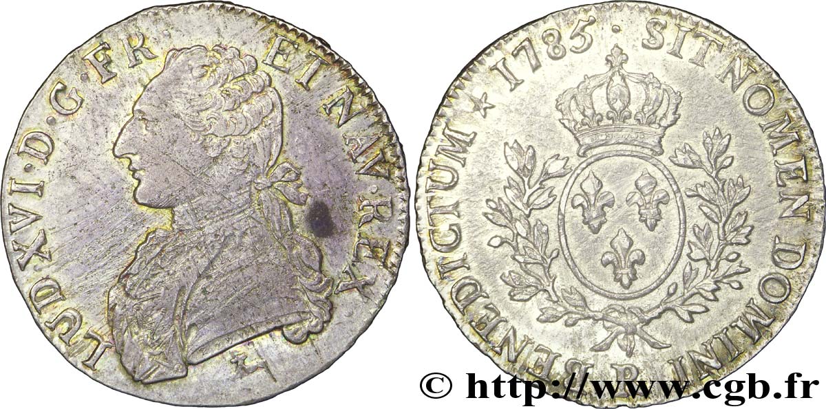 LOUIS XVI Écu aux branches d olivier 1785 Orléans SS
