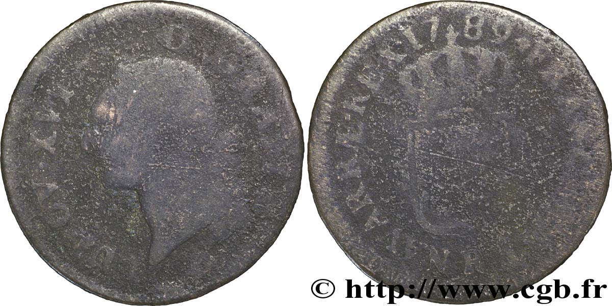 LOUIS XVI Sol dit &nbsp;à l&nbsp;écu&nbsp; 1789 Orléans AB