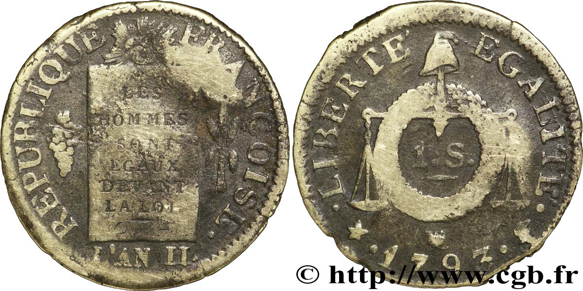 THE CONVENTION 1 sol dit &nbsp;à la table de loi&nbsp; 1793 Marseille F