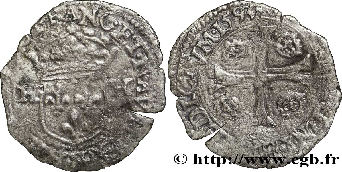 HENRY IV Douzain aux deux H, 1er type 1593 Semur BC