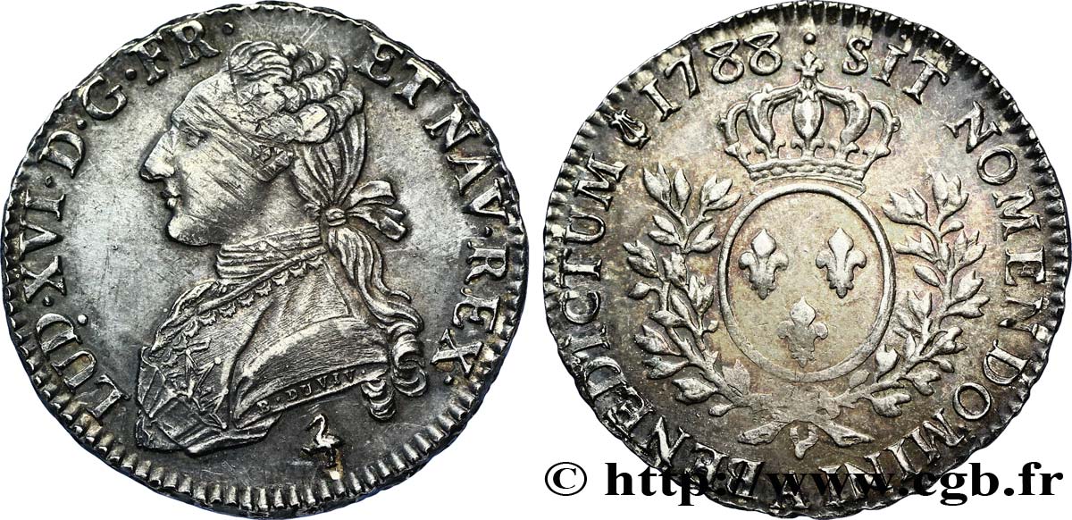 LOUIS XVI Demi-écu aux branches d olivier 1788 Paris TTB/TTB+