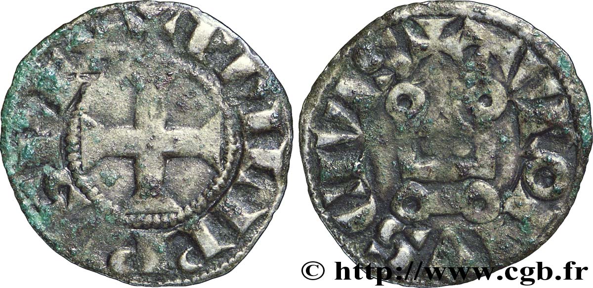 FILIPPO IV  THE FAIR  Obole tournois à l O rond n.d.  q.BB