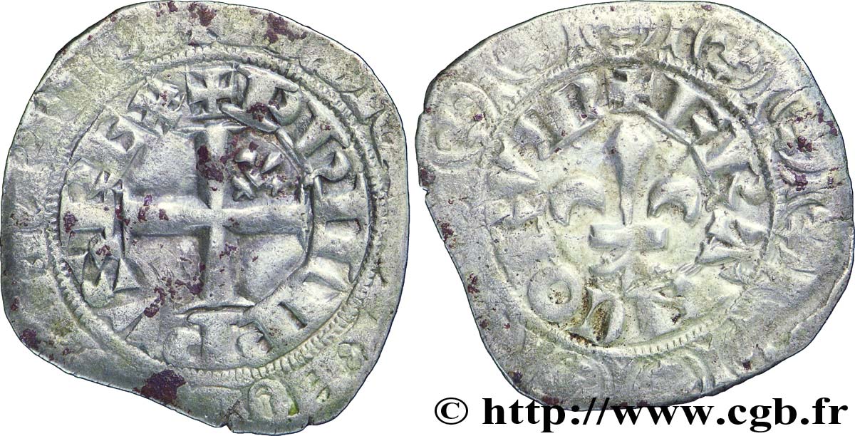 PHILIPPE VI DE VALOIS Gros à la fleur de lis n.d.  TTB