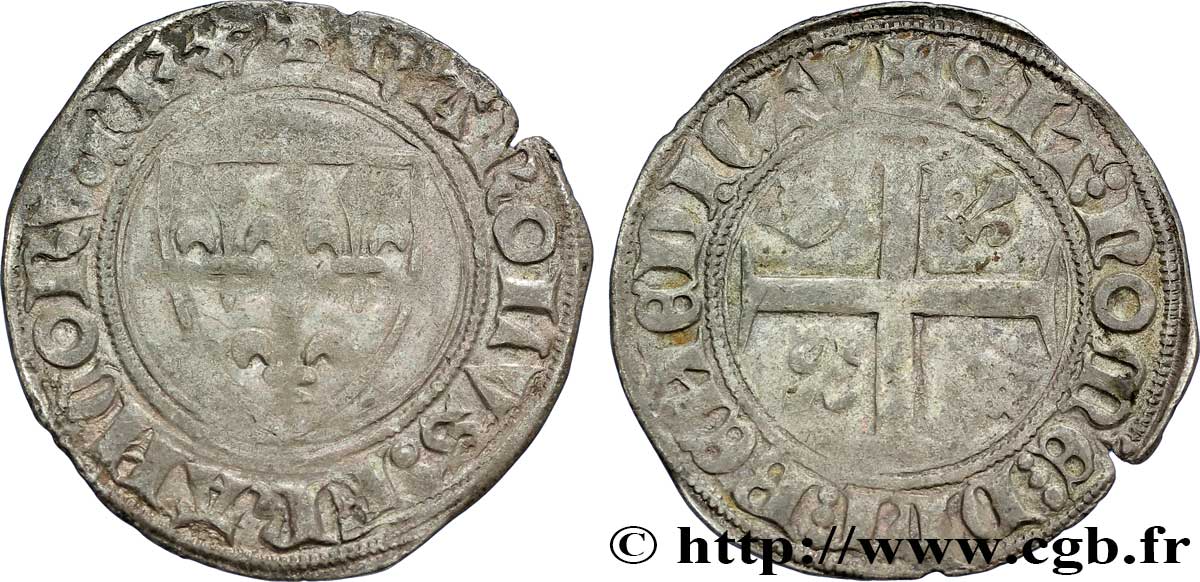 CHARLES VI LE FOU OU LE BIEN AIMÉ Blanc dit  guénar  n.d. Tournai TB+