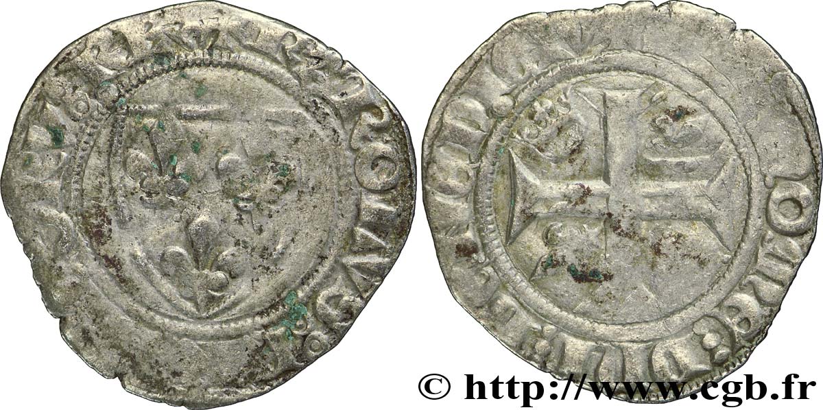 CHARLES VI LE FOU OU LE BIEN AIMÉ Blanc dit &nbsp;guénar&nbsp; n.d. Tournai B+