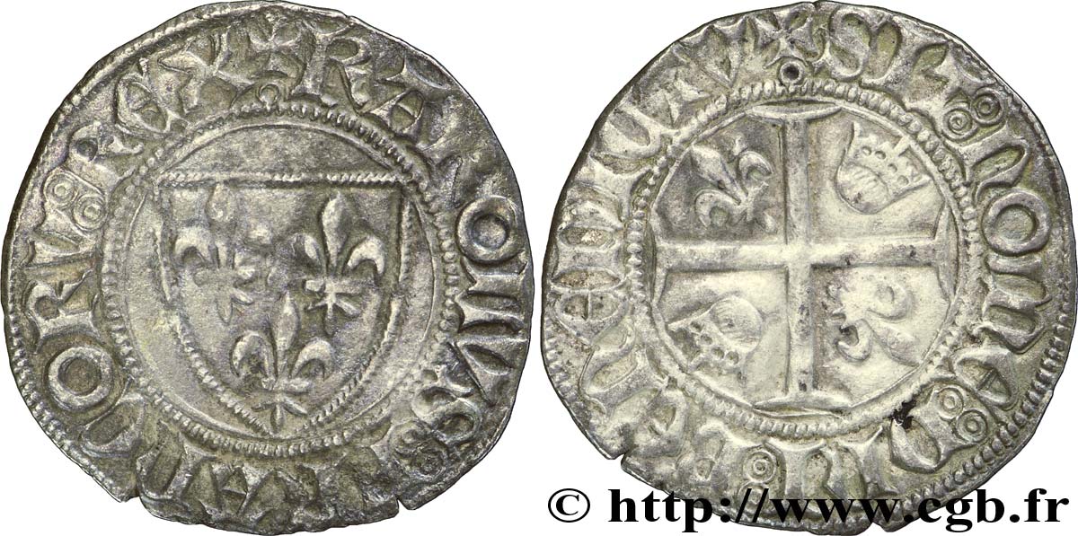 CHARLES VI LE FOU OU LE BIEN AIMÉ Blanc dit &nbsp;guénar&nbsp; n.d. Paris TTB+