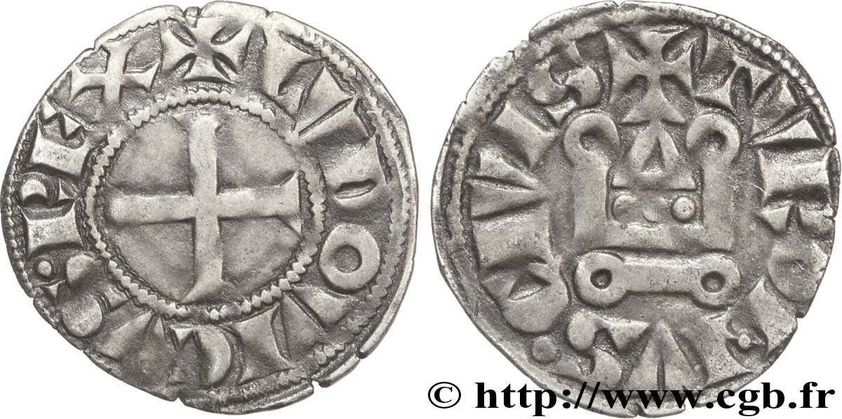 LOUIS IX DIT  SAINT LOUIS  Denier tournois n.d.  TTB