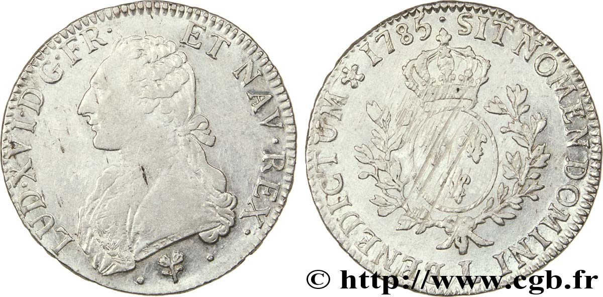 LOUIS XVI Écu aux branches d&nbsp;olivier 1785 Bayonne TTB