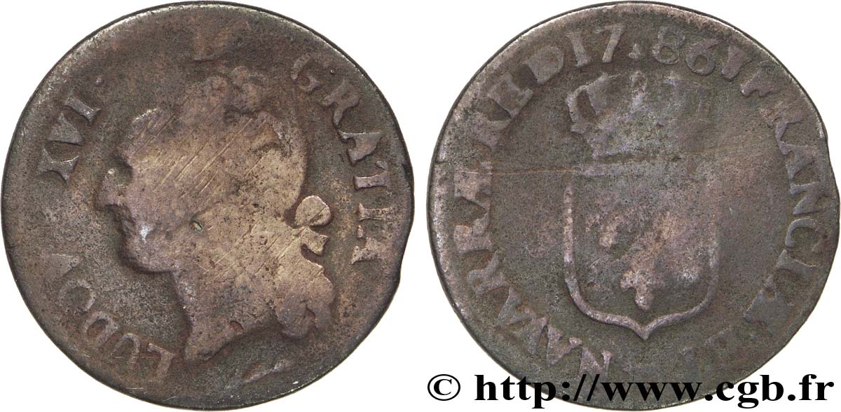 LOUIS XVI Demi-sol dit &nbsp;à l&nbsp;écu&nbsp; de Béarn 1786 Pau AB