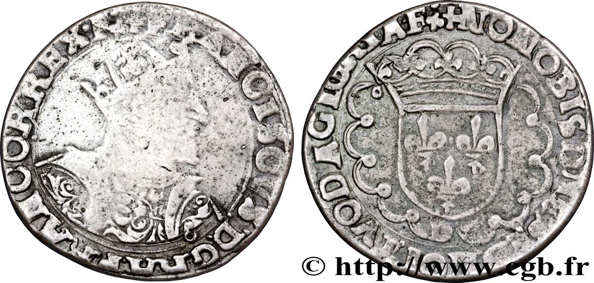 FRANÇOIS IER LE RESTAURATEUR DES LETTRES Teston, 8e type, faux d’époque n.d. Lyon TB+/TTB